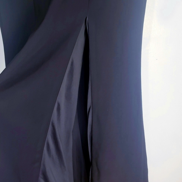 New XSCAPE  Formal Dress Black Small High Slit Long Lace Sequin Sleeves V-Neck - Picture 9 of 12